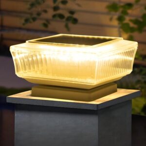 Outdoor solar-powered pillar lights, waterproof wall/villa gate/courtyard lighting, decorative LED pillar lights with light control