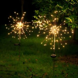 Solar firework Stake lights, Solar Garden Lights, Outdoor Decorations, best for Patio Decor, Big Bulb, Unique Gifts for Women, Gifts for Grandma