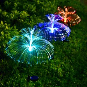 Solar Moon Double fiber jellyfish lamp, Solar Garden Lights, Outdoor Decorations, best for Patio Decor, Big Bulb, Unique Gifts for Women, Giftss for Grandma
