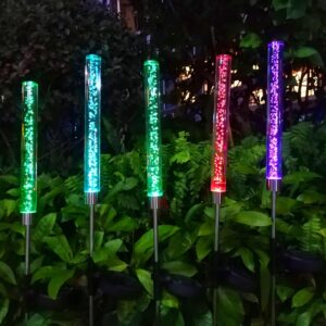 Solar acrylic flat head bubble rod light outdoor, Solar Garden Lights, Outdoor Decorations, best for Patio Decor, Unique Gifts for Women, Giftss for Mum