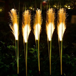 New Solar-Powered Fiber Optic Reed light outdoor, Solar Garden Lights, Outdoor Decorations, best for Patio Decor, Unique Gifts for Women, Giftss for Mum